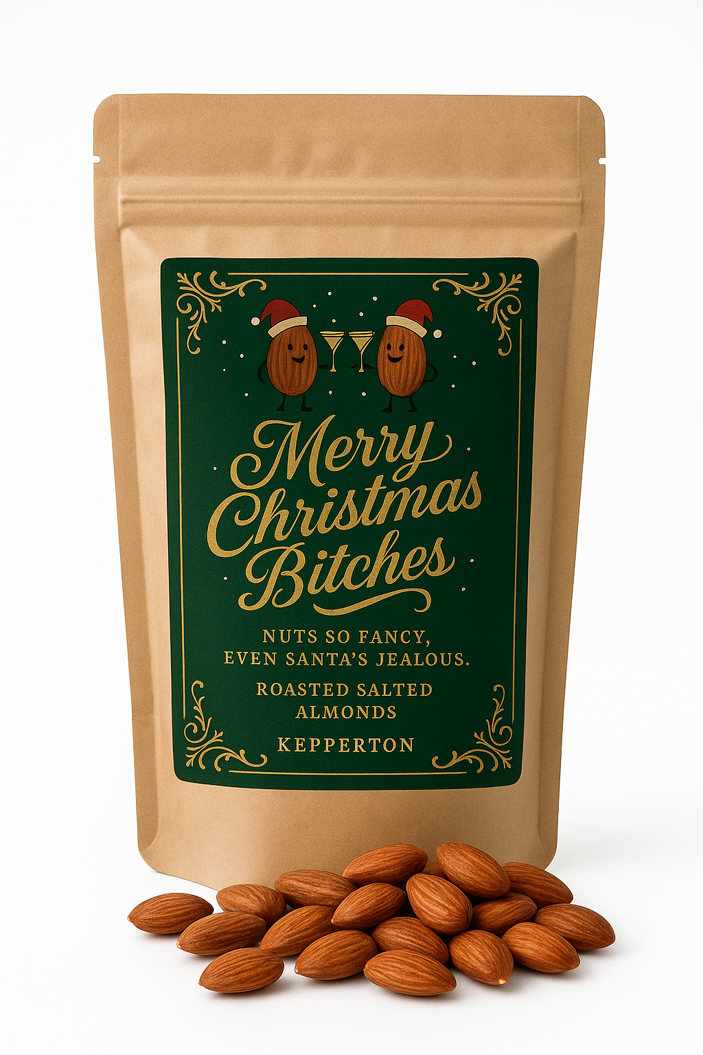Merry Christmas Bitches Gourmet Roasted Almonds Funny Holiday Gift Kepperton main product image