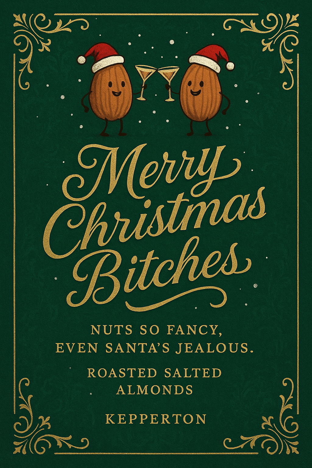 Merry Christmas Bitches Gourmet Roasted Almonds Funny Holiday Gift Kepperton detailed image 9